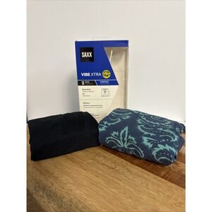 Saxx Vibe Xtra Soft 2 Pack (Black/Navy&Teal) Size L Boxer Brief Breathable
